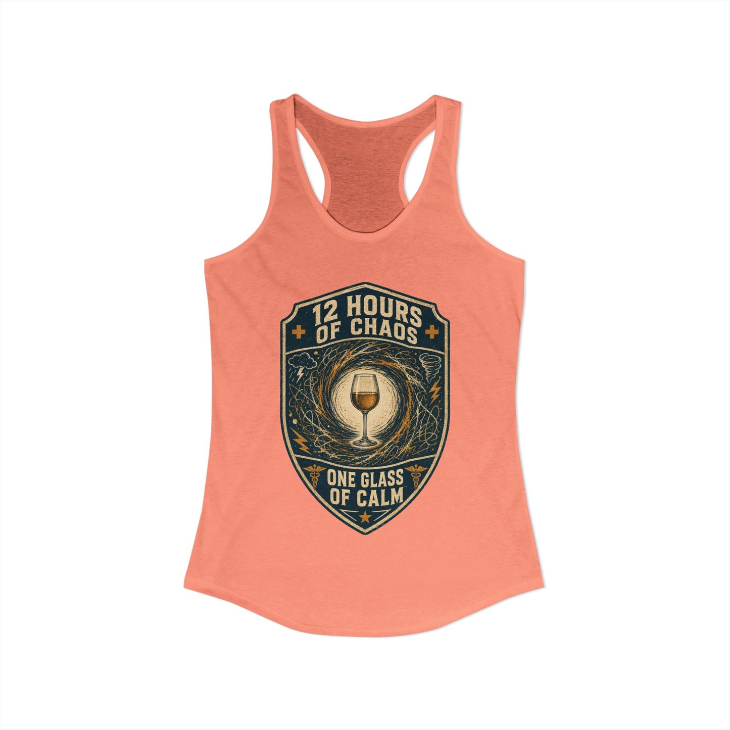 12 Hours of Chaos Tank Top, Funny Nurse Tank Top, One Glass of Calm Gift, Nurse Wine Tank Top, Sarcastic Nurse Gift