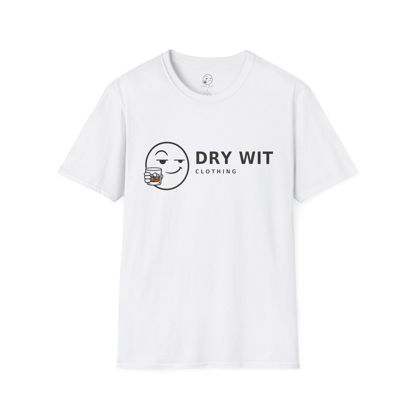 Dry Wit Logo Shirt, White, front flat lay