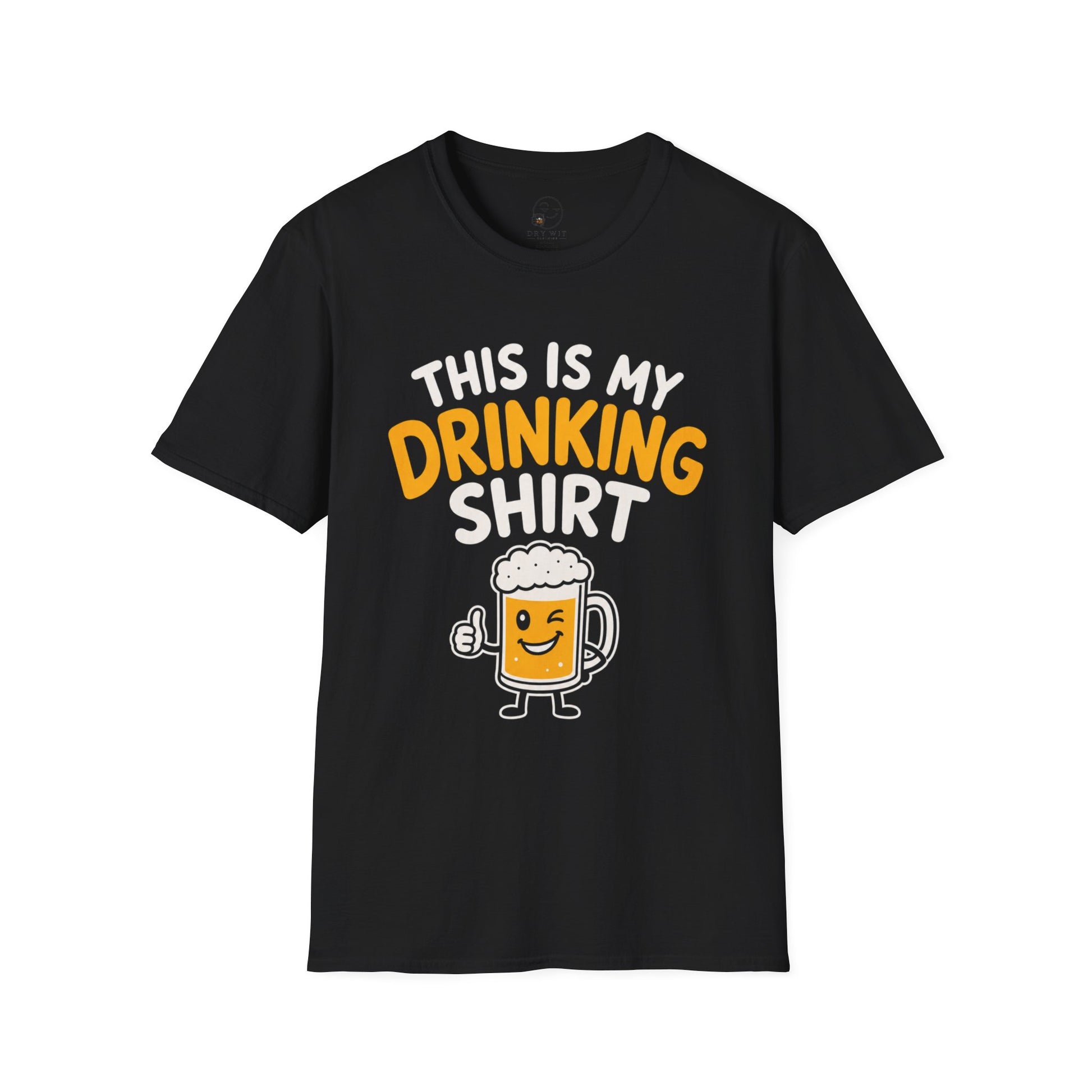 This Is My Drinking Shirt, Black, front flat lay