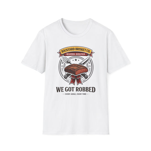 Backyard Brisket Co. Shirt, White, front flat lay