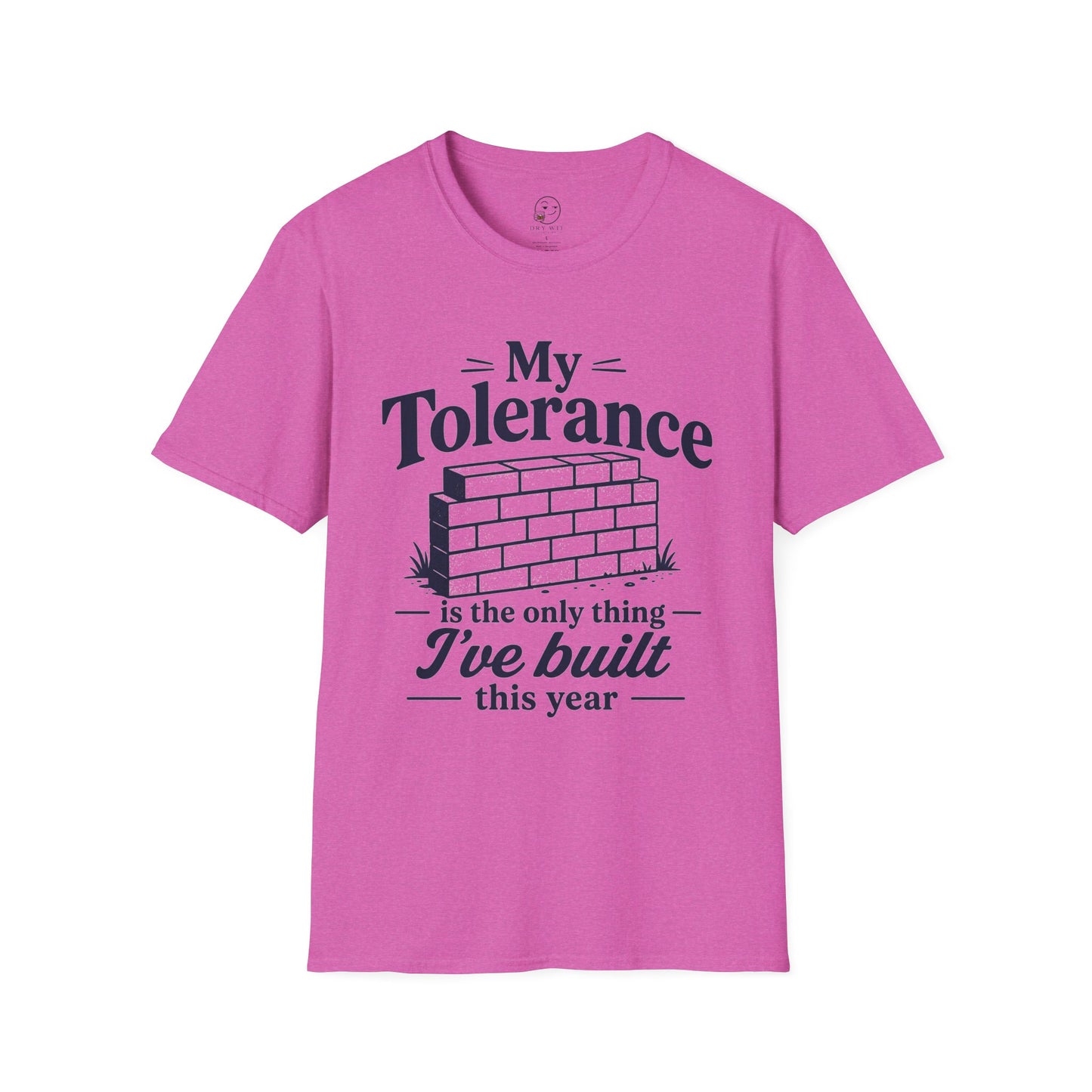 My Tolerance Is the Only Thing I've Built, Heather Berry pink, front flat lay