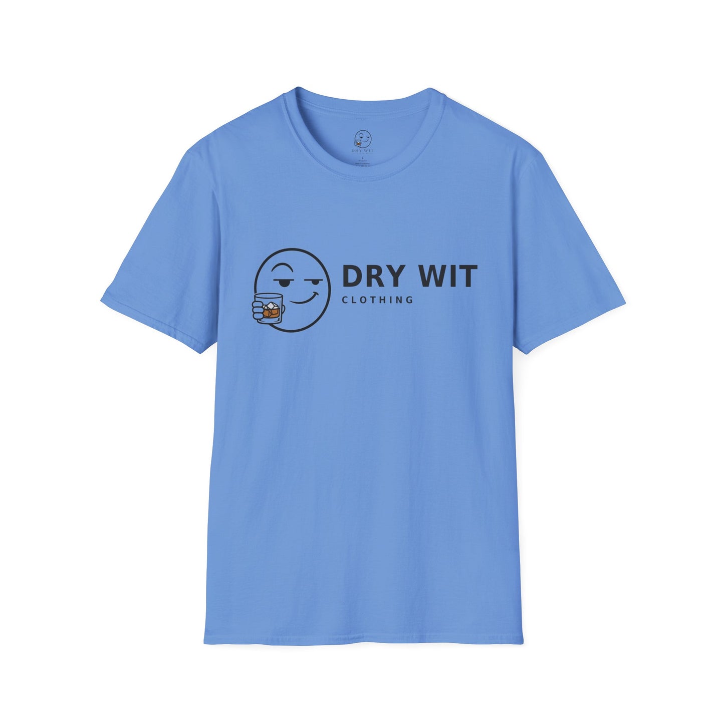 Dry Wit Logo Shirt, Carolina Blue, front flat lay