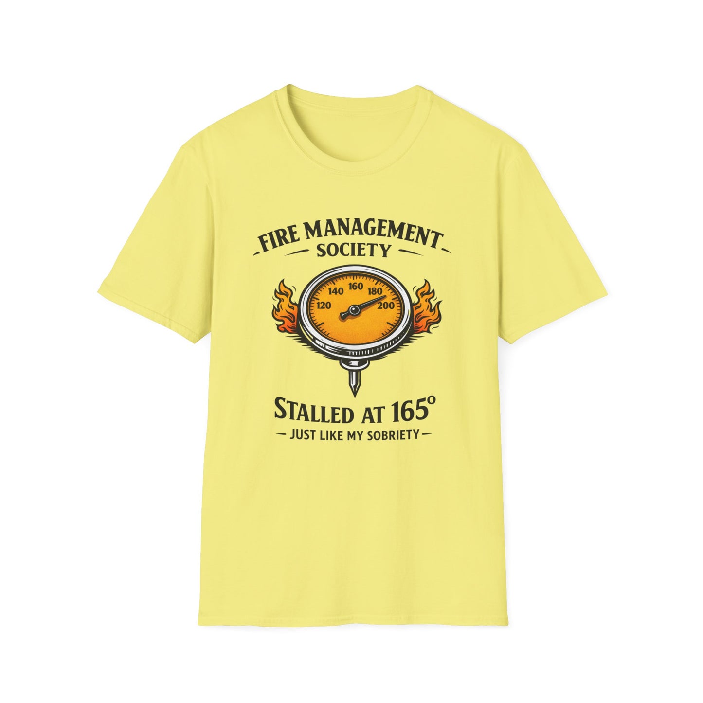 Fire Management Society Shirt, Cornsilk pale yellow, front flat lay