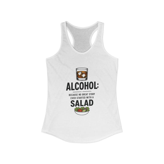 No Great Story Started With a Salad Tank, Solid White, front flat lay