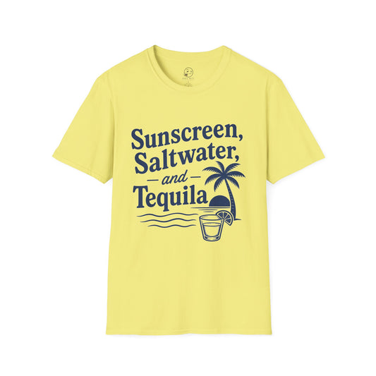 Sunscreen Saltwater and Tequila T-Shirt