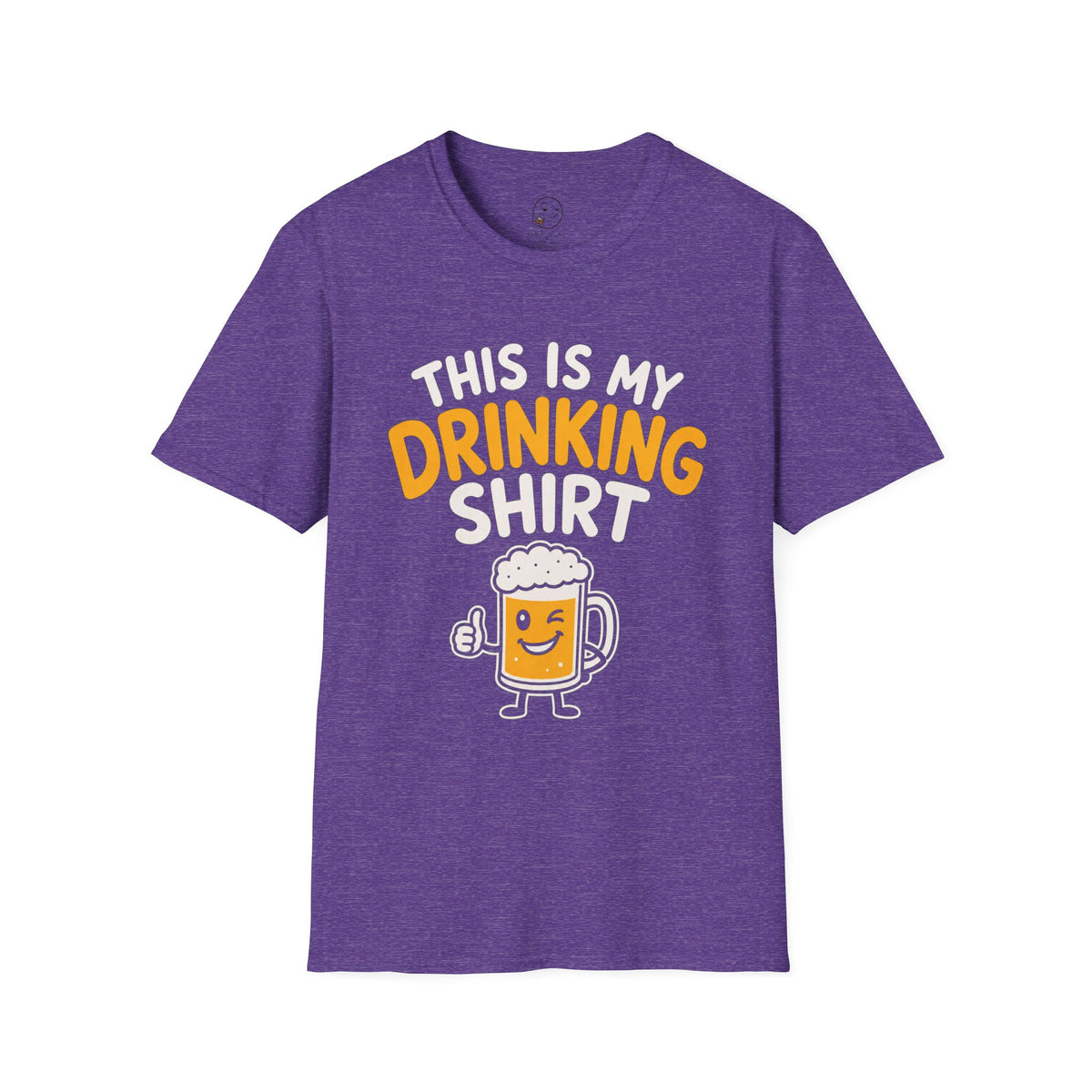 This Is My Drinking Shirt, Heather Purple, front flat lay