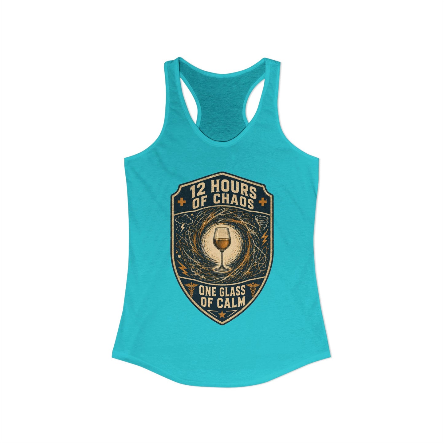 12 Hours of Chaos Tank Top, Funny Nurse Tank Top, One Glass of Calm Gift, Nurse Wine Tank Top, Sarcastic Nurse Gift