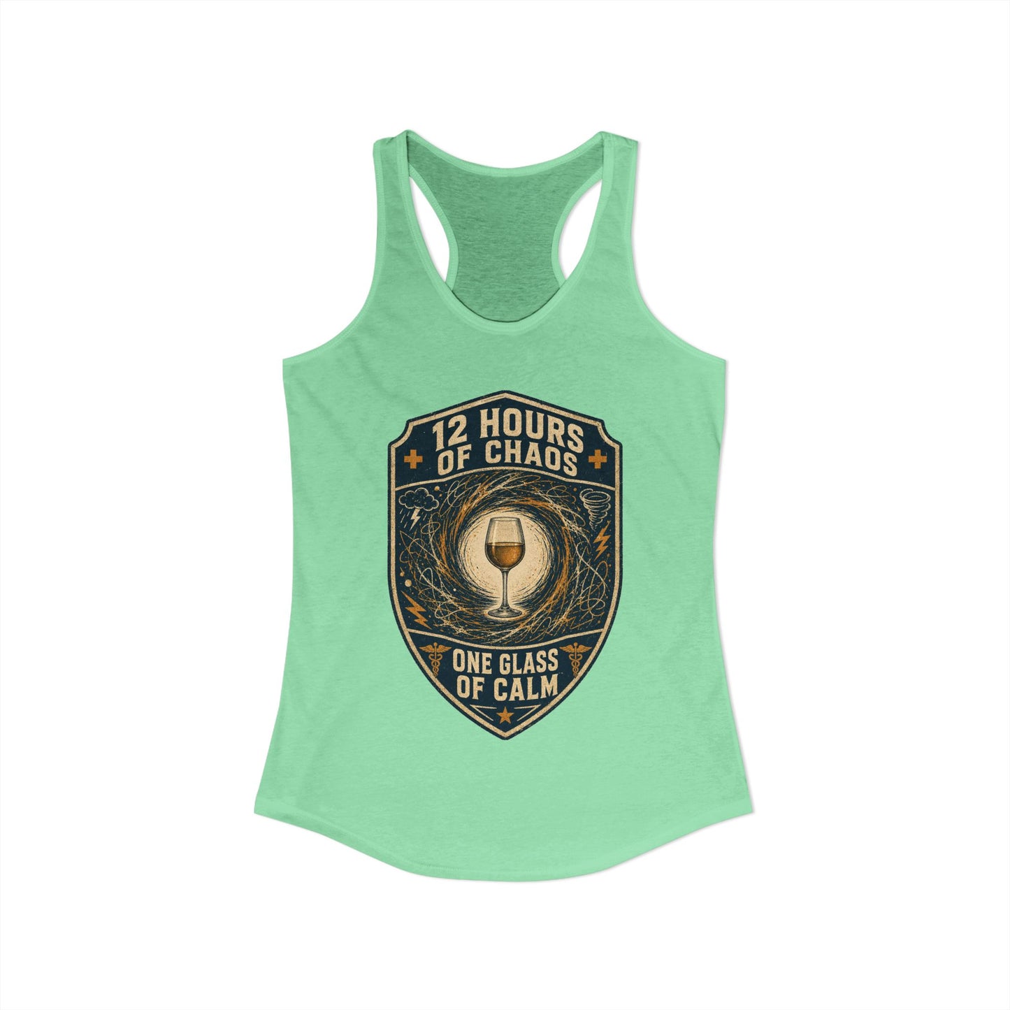 12 Hours of Chaos Tank Top, Funny Nurse Tank Top, One Glass of Calm Gift, Nurse Wine Tank Top, Sarcastic Nurse Gift