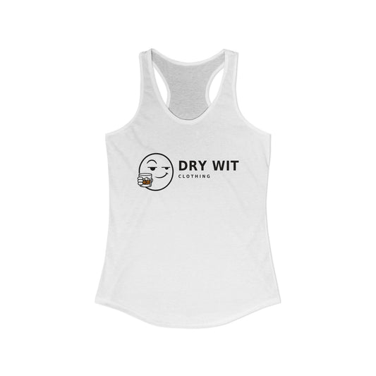 Dry Wit Logo Tank, Solid White, front flat lay