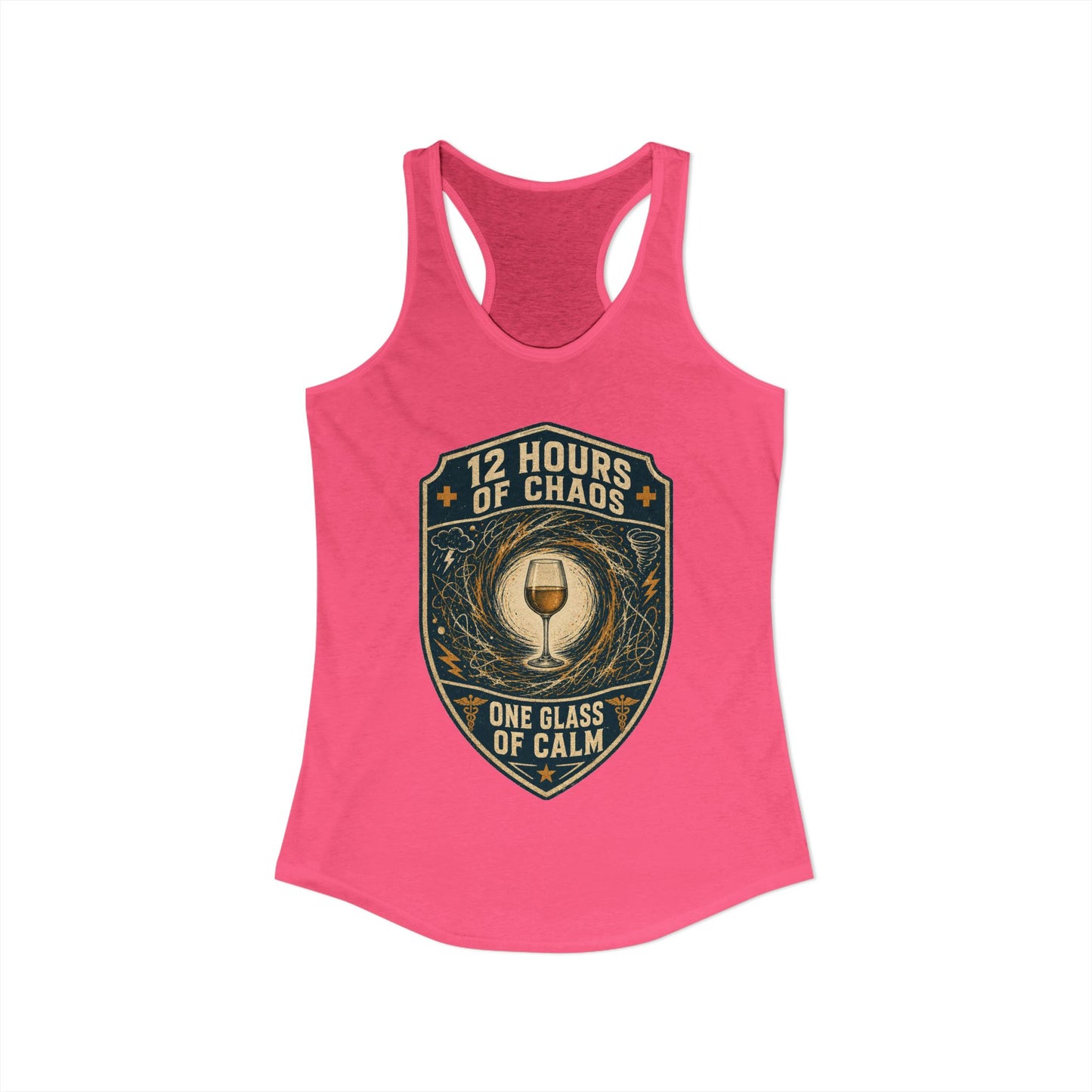 12 Hours of Chaos Tank Top, Funny Nurse Tank Top, One Glass of Calm Gift, Nurse Wine Tank Top, Sarcastic Nurse Gift