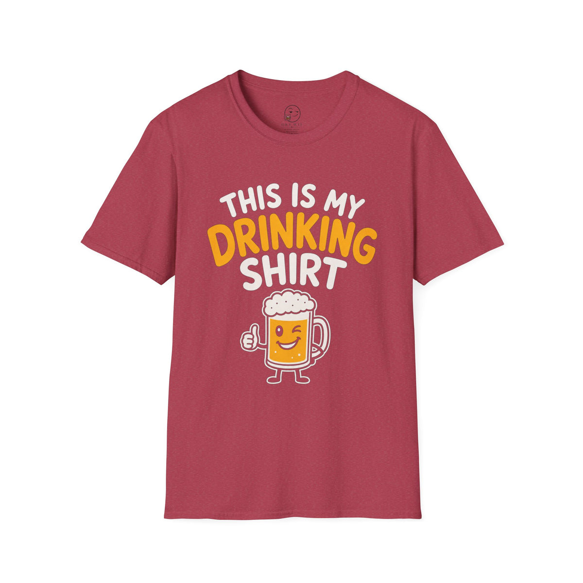 This Is My Drinking Shirt, Heather Cardinal red, front flat lay