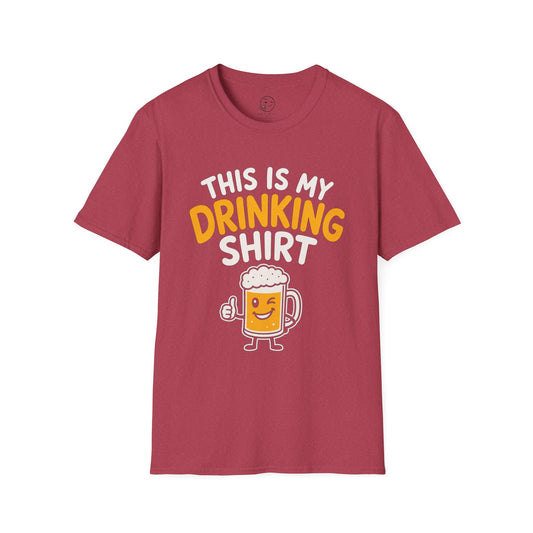 This Is My Drinking Shirt, Heather Cardinal red, front flat lay