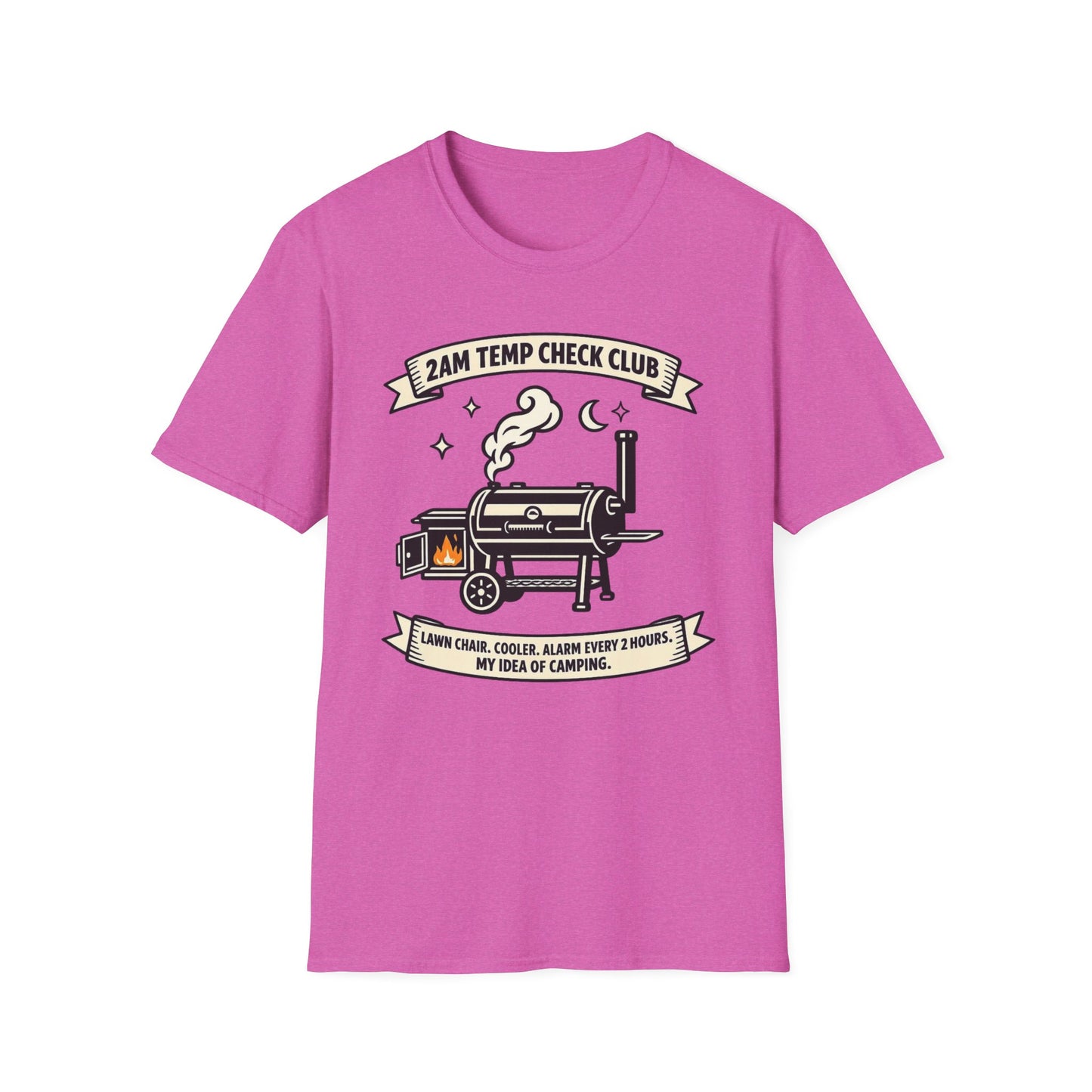 2AM Temp Check Club Shirt, Heather Berry pink, front flat lay