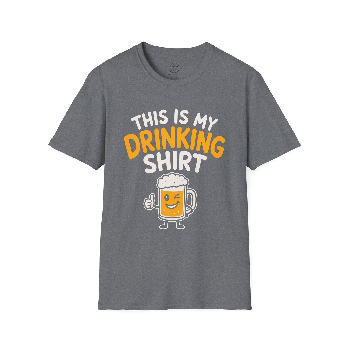 This Is My Drinking Shirt, Graphite Heather grey, front flat lay