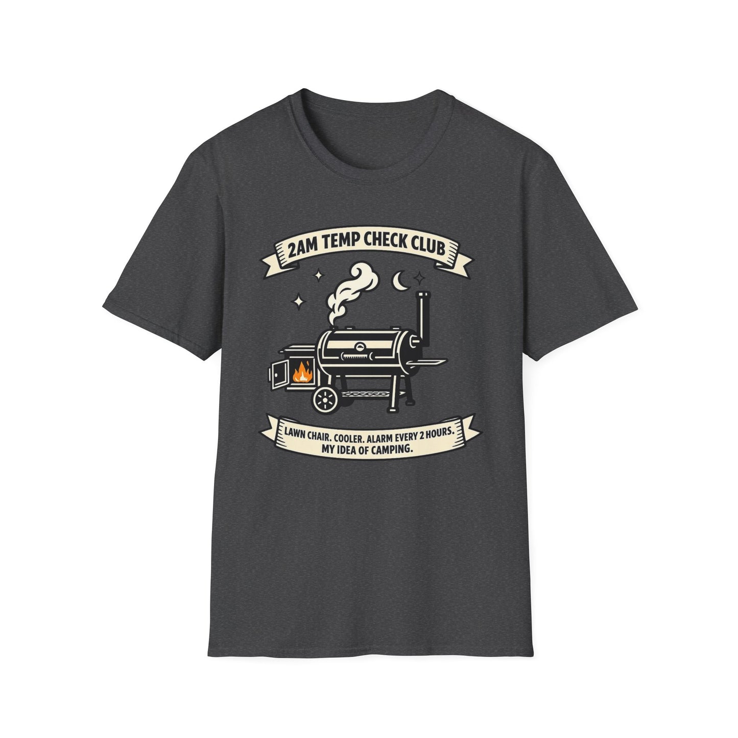 2AM Temp Check Club Shirt, Dark Heather charcoal, front flat lay