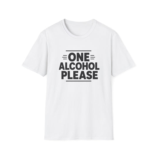 One Alcohol Please Shirt, White, front flat lay