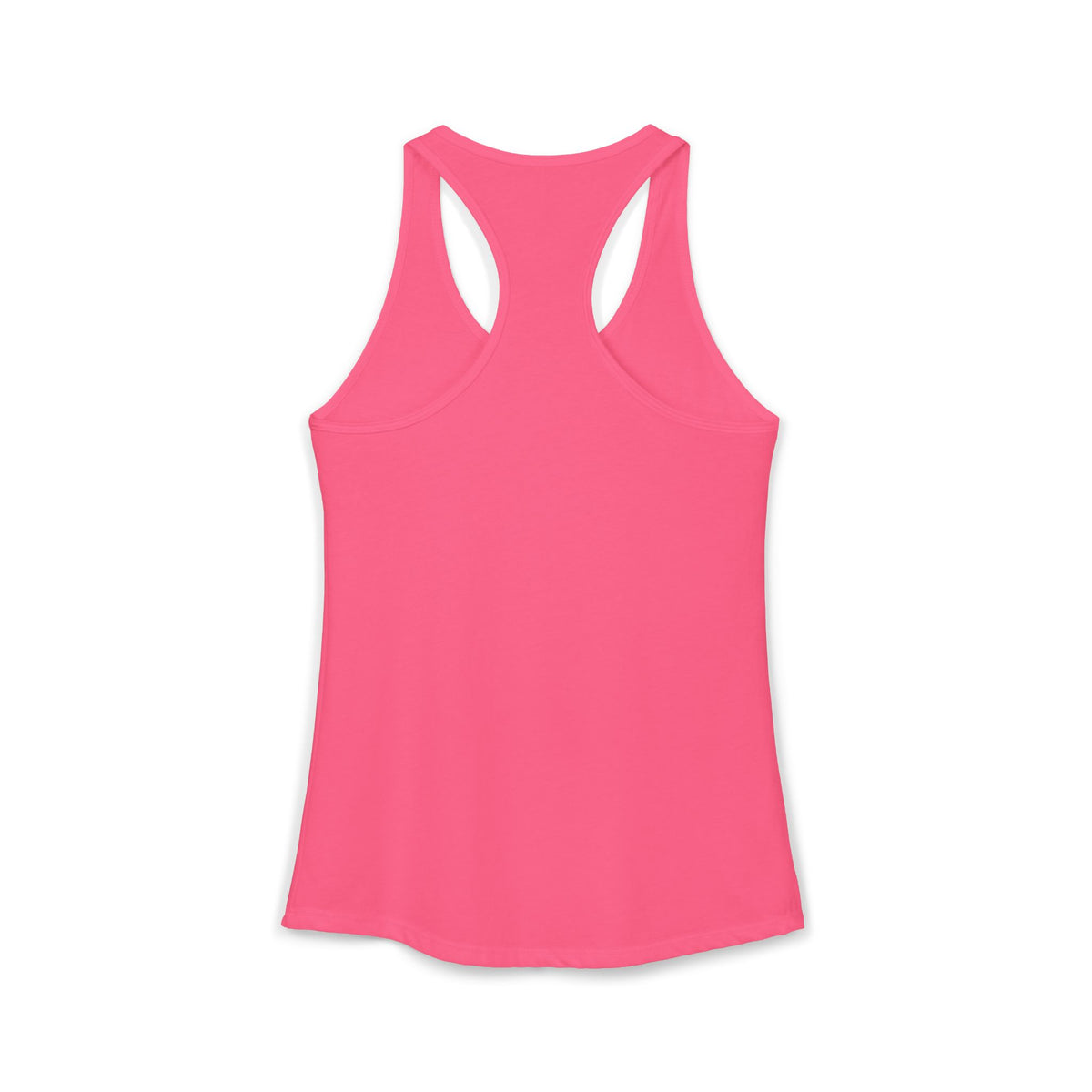 12 Hours of Chaos Tank, Solid Hot Pink, back flat lay showing the plain undecorated racerback