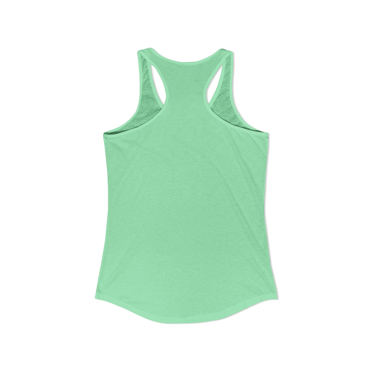Beach Better Have My Cocktail Tank, Solid Mint green, back flat lay showing the plain undecorated racerback
