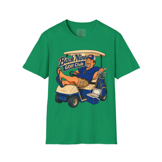 Back Nine Club Shirt, Kelly Green, front flat lay