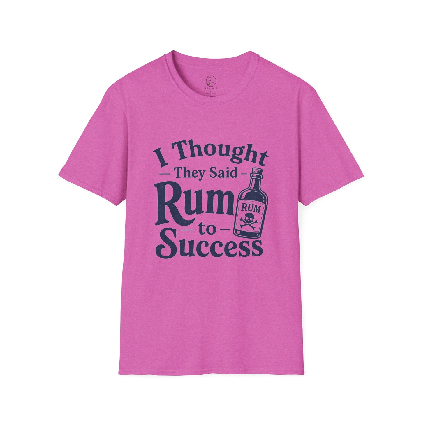 I Thought They Said Rum to Success Shirt, Heather Berry pink, front flat lay