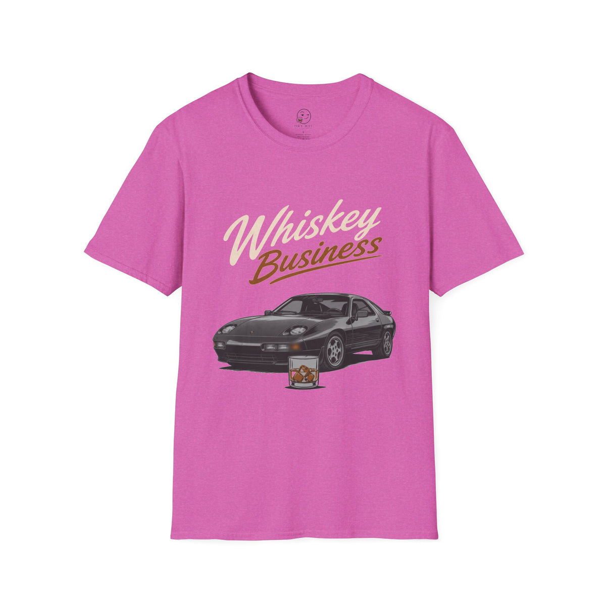 Whiskey Business Shirt, Heather Berry pink, front flat lay