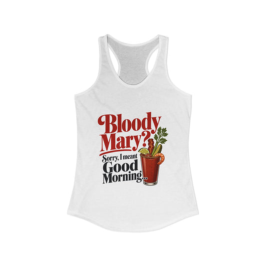 Bloody Mary Tank, Solid White, front flat lay