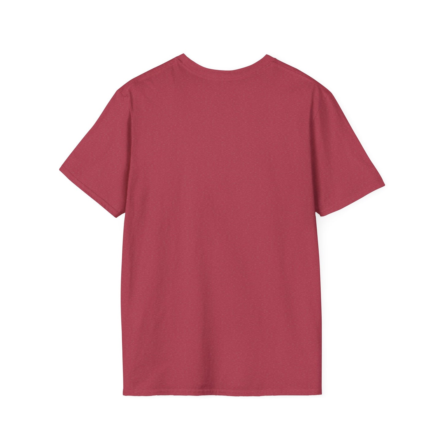 Grip It and Sip It funny golf whiskey shirt, Heather Cardinal red, back view flat lay showing the plain undecorated back