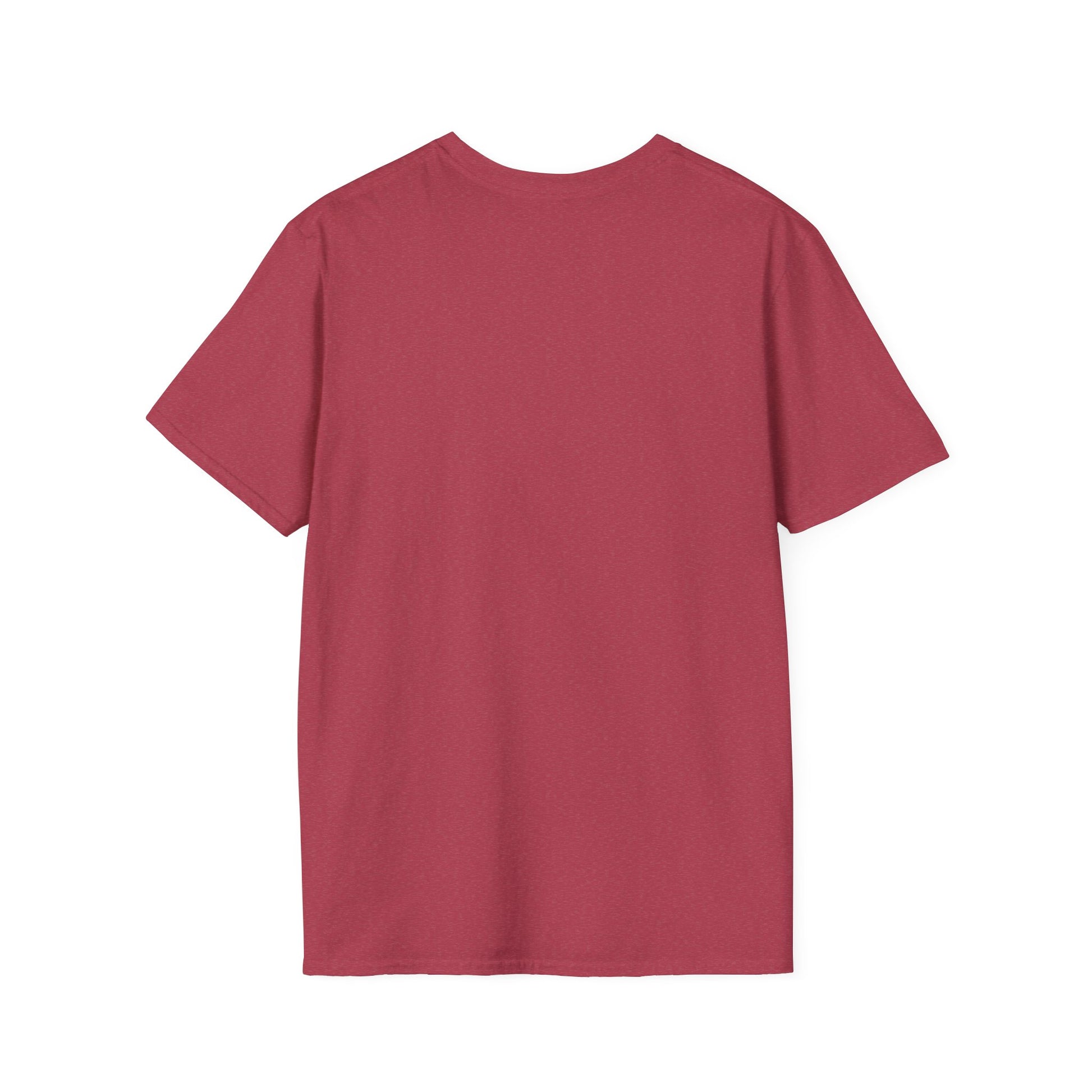 Grip It and Sip It funny golf whiskey shirt, Heather Cardinal red, back view flat lay showing the plain undecorated back