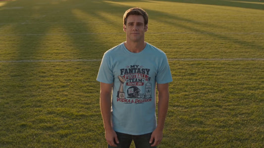 My Team Runs on Delusion funny fantasy football vodka shirt